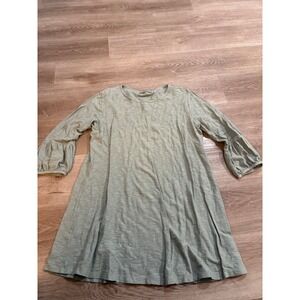 Cut Loose Linen Cotton Blend Balloon Sleeve Dress Sage Green Size Medium‎
